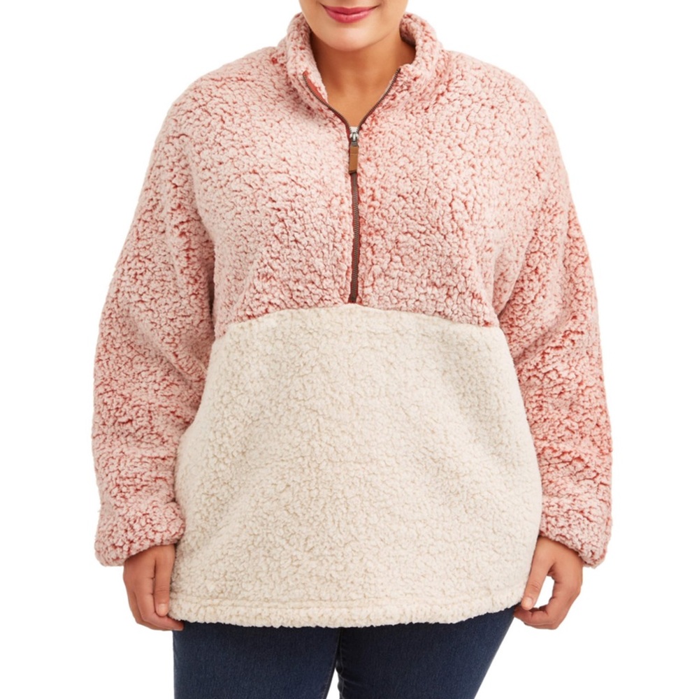 Time and tru Sherpa fleece sweater plus size